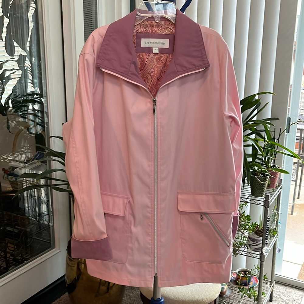 Liz Claiborne Pink Lightweight Coat, Medium